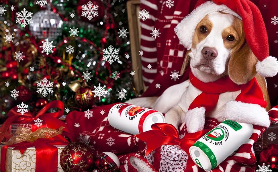 צעצועי כלבי חג המולד [חבילה 2], צעצועי כלבים מפוארים ומצחיקים קטיפה עם חריקת למתנת יום הולדת קטנה, בינונית, גדולה